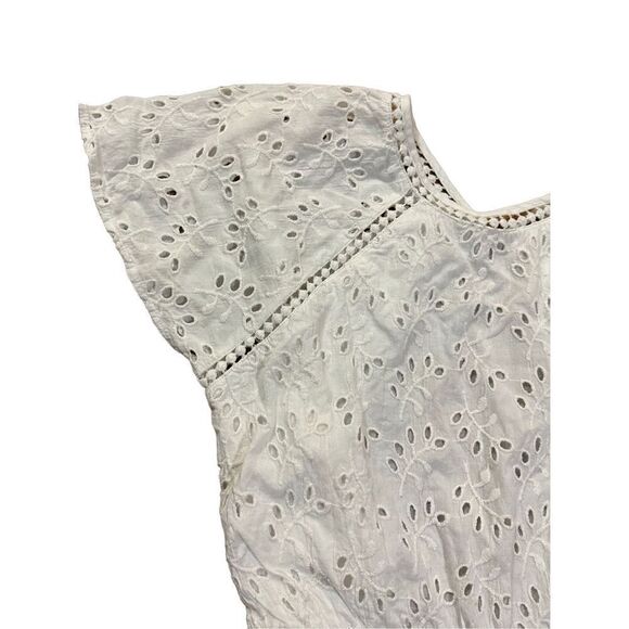 Tularosa Revolve Milk white eyelet lace cutout back Brynn romper sz Small - Picture 9 of 12